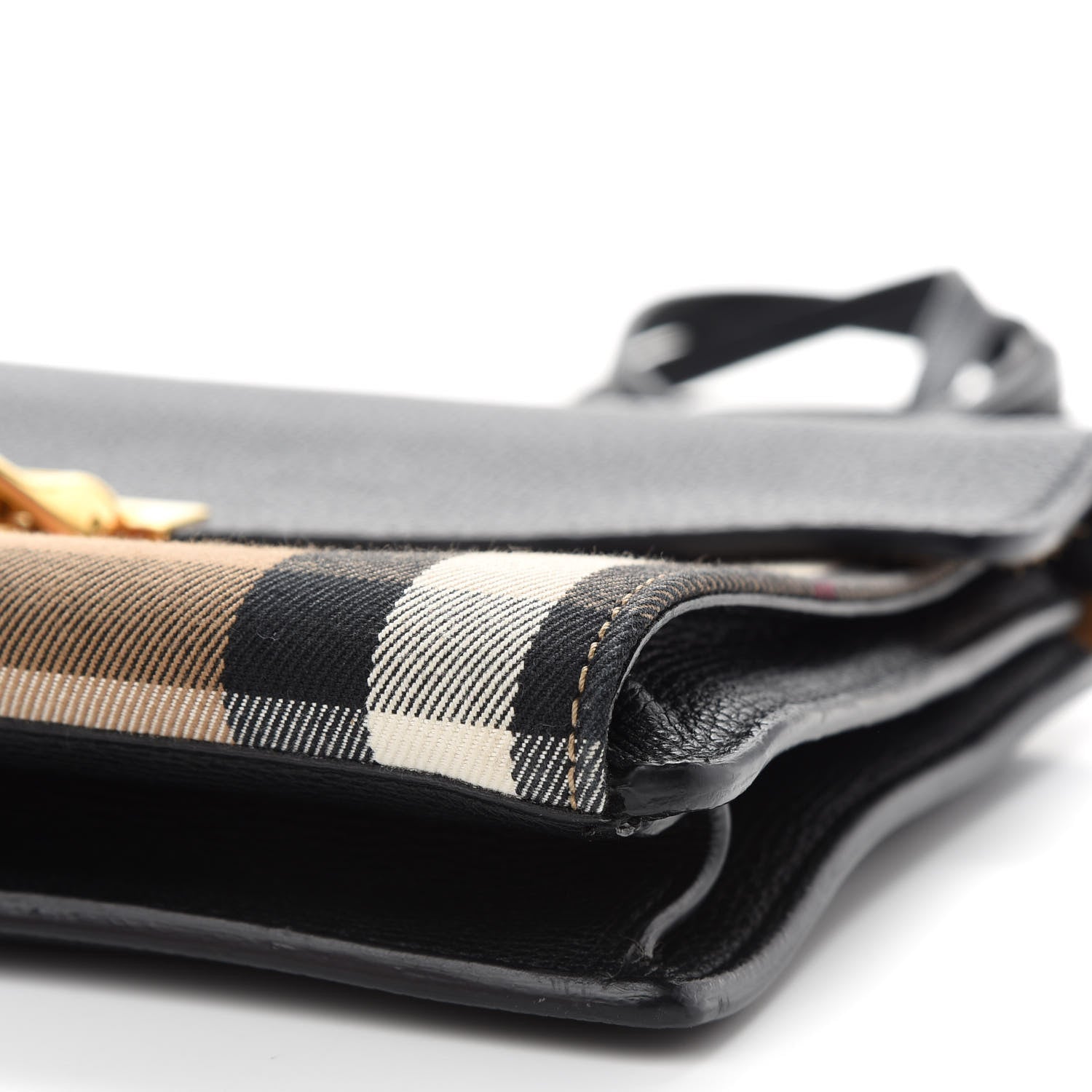 Burberry Derby Calfskin House Check Small Macken Crossbody Bag Black 6 of 14
