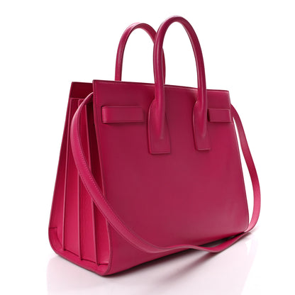 Saint Laurent Calfskin Small Sac De Jour Lipstick Fuchsia 3 of 8