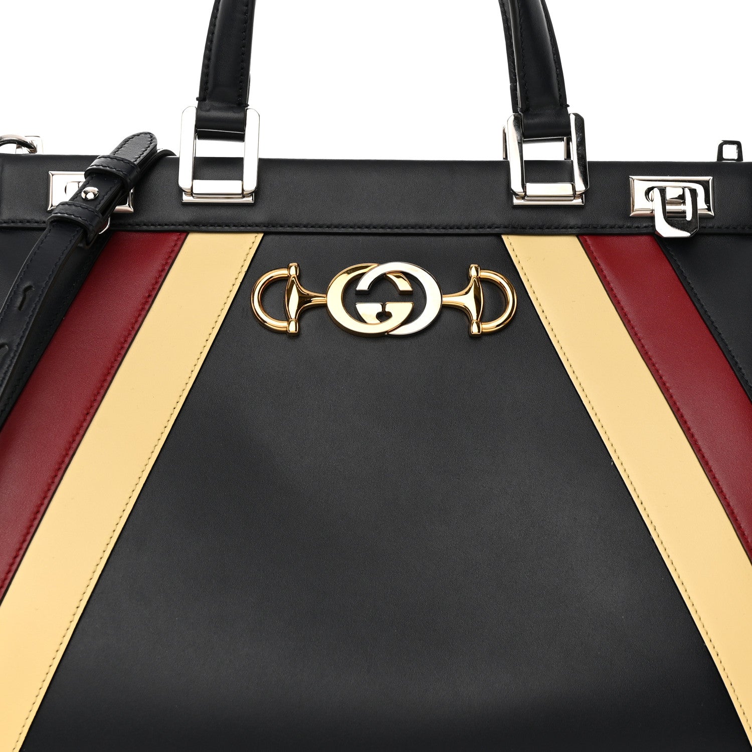 Gucci Smooth Calfskin Medium Zumi Top Handle Bag Blue Romantic Cerise Butter Multicolor 9 of 18