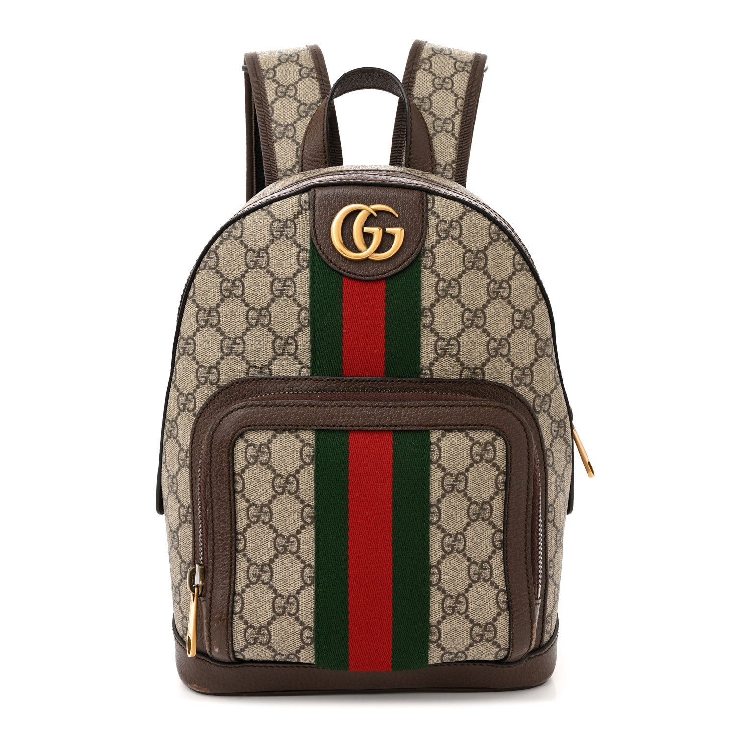 Gucci GG Supreme Monogram Calfskin Web Small Ophidia Day Backpack Beige Ebony New Acero 1 of 15