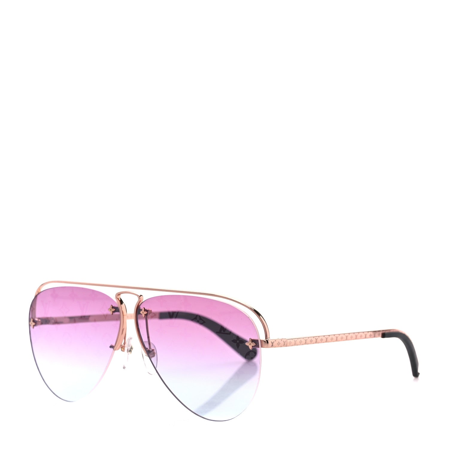 Louis Vuitton Monogram Grease Sunglasses Z1280W Gold 1 of 8