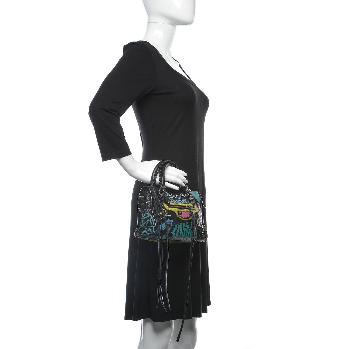 Agneau Arena Graffiti All Over Classic Hardware Mini City Black Multicolor