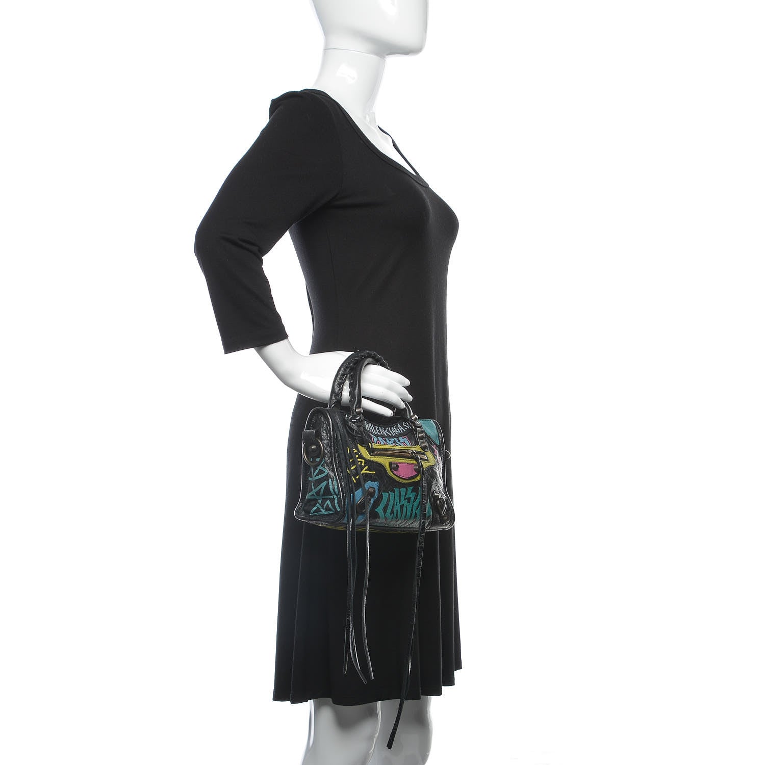 Balenciaga Agneau Arena Graffiti All Over Classic Hardware Mini City Black Multicolor 3 of 9