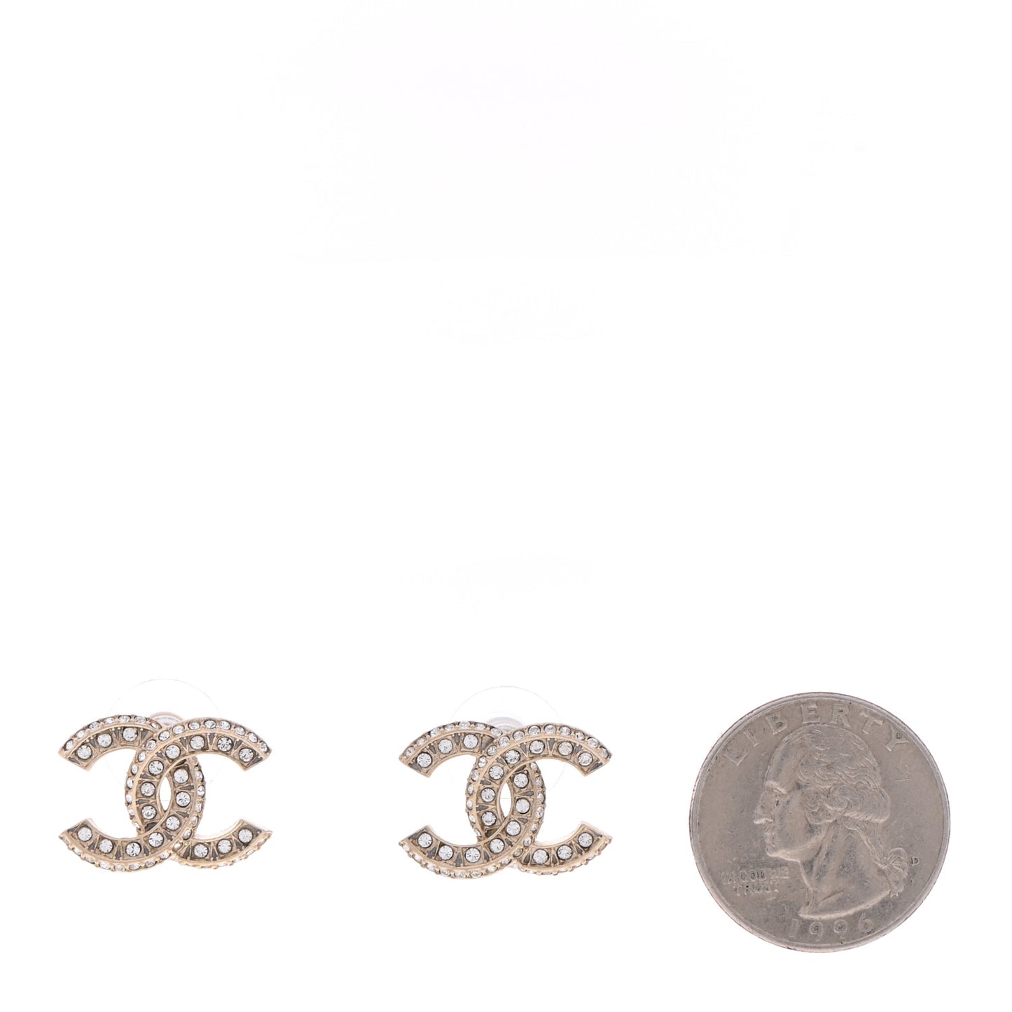 Crystal Timeless CC Earrings Light Gold