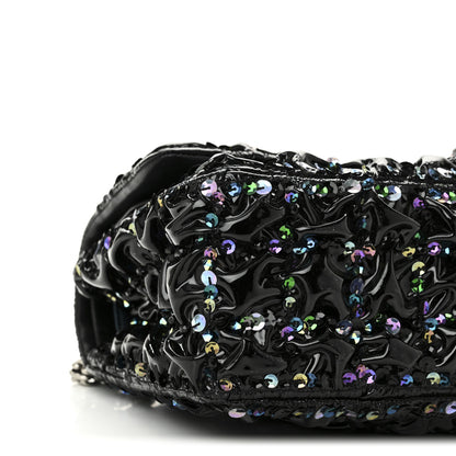 Chanel Patent Sequin Crystal Ruched 2.55 Reissue 225 Flap Black 8 of 9