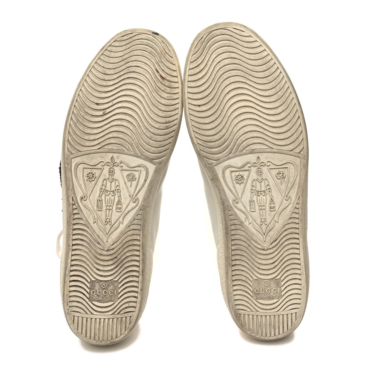 Gucci Calfskin Web Crystal Womens Mouth Ace Sneakers 37.5 White 5 of 12