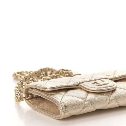 Chanel Metallic Lambskin Quilted Flap Chain Waist Bag Gold 9 of 12