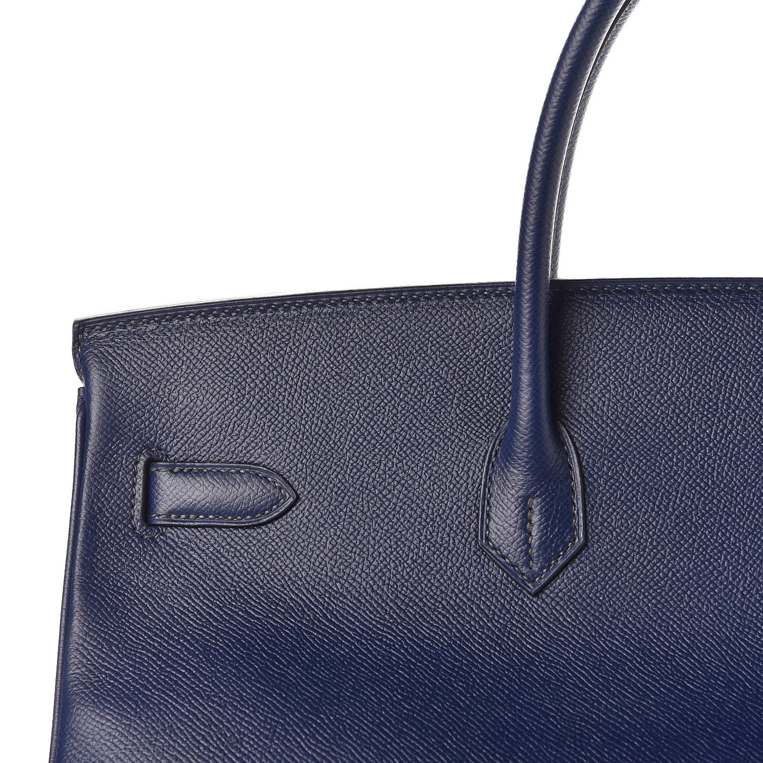 Hermes Epsom Horseshoe Birkin 40 Bleu Saphir Malachite 26 of 32