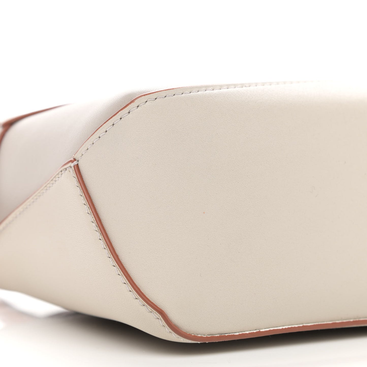 Calfskin Mini Puzzle Edge Bag Ghost Soft White