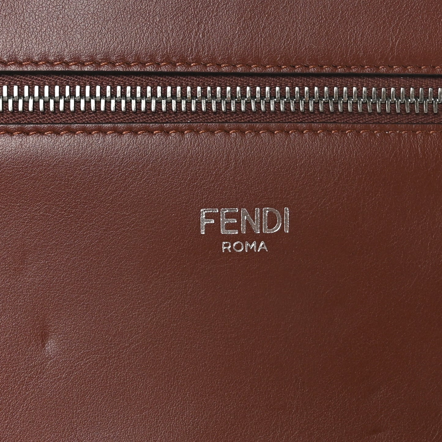 Cuoio Romano Vitello Cover Glazed Fabric Bi-Color FF 1974 Mini Peekaboo I SEE U Satchel Ghianda Grezzo