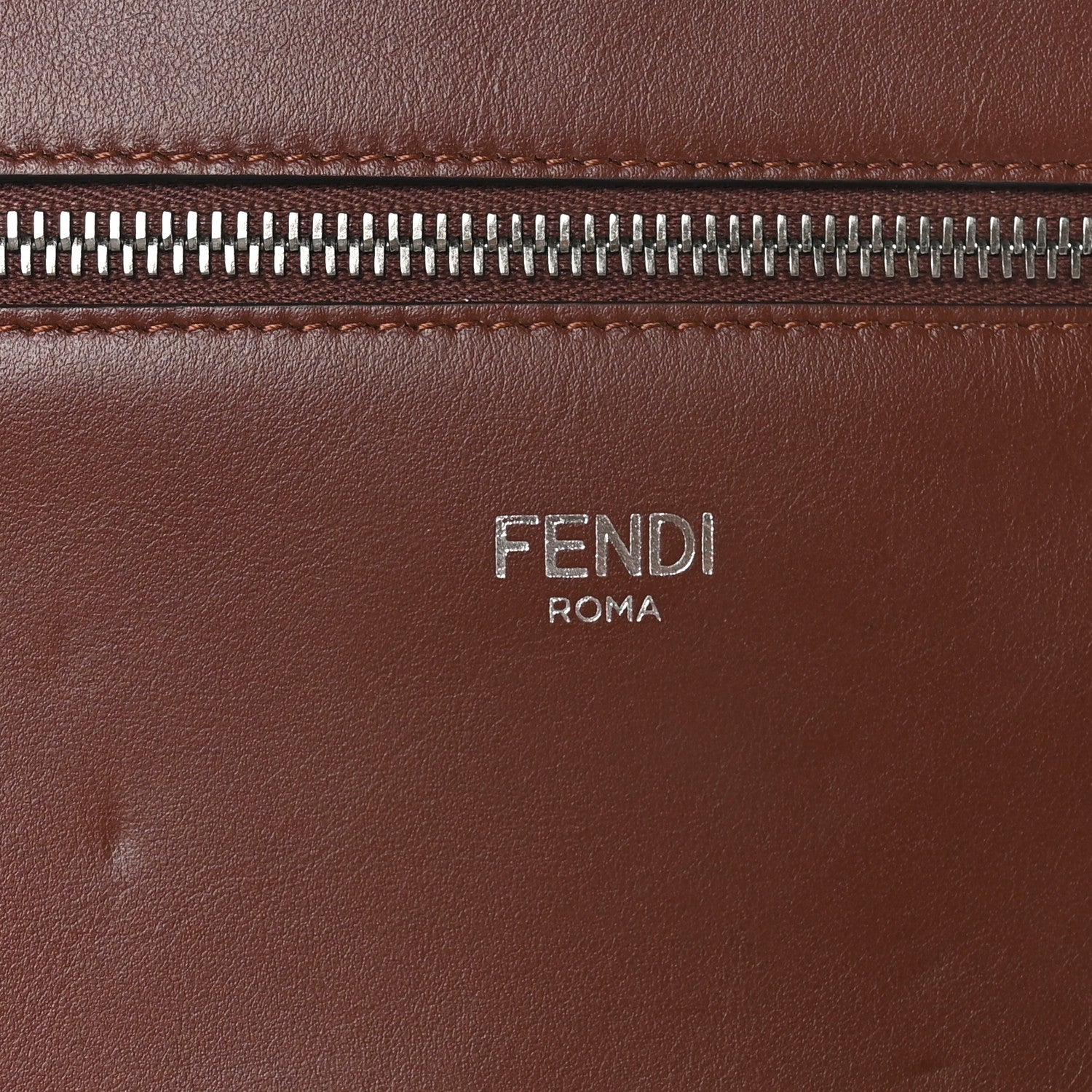 Fendi Cuoio Romano Vitello Cover Glazed Fabric Bi-Color FF 1974 Mini Peekaboo I SEE U Satchel Ghianda Grezzo 8 of 11