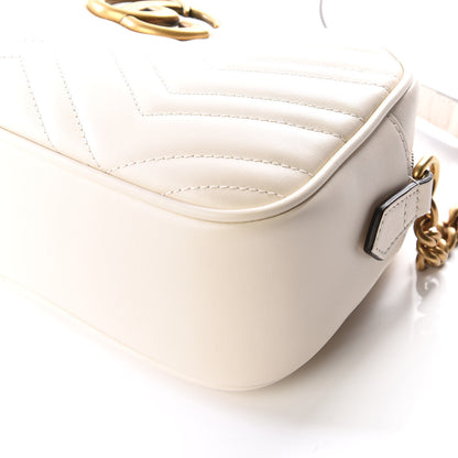 Gucci Calfskin Matelasse Small GG Marmont Chain Shoulder Bag White 6 of 11