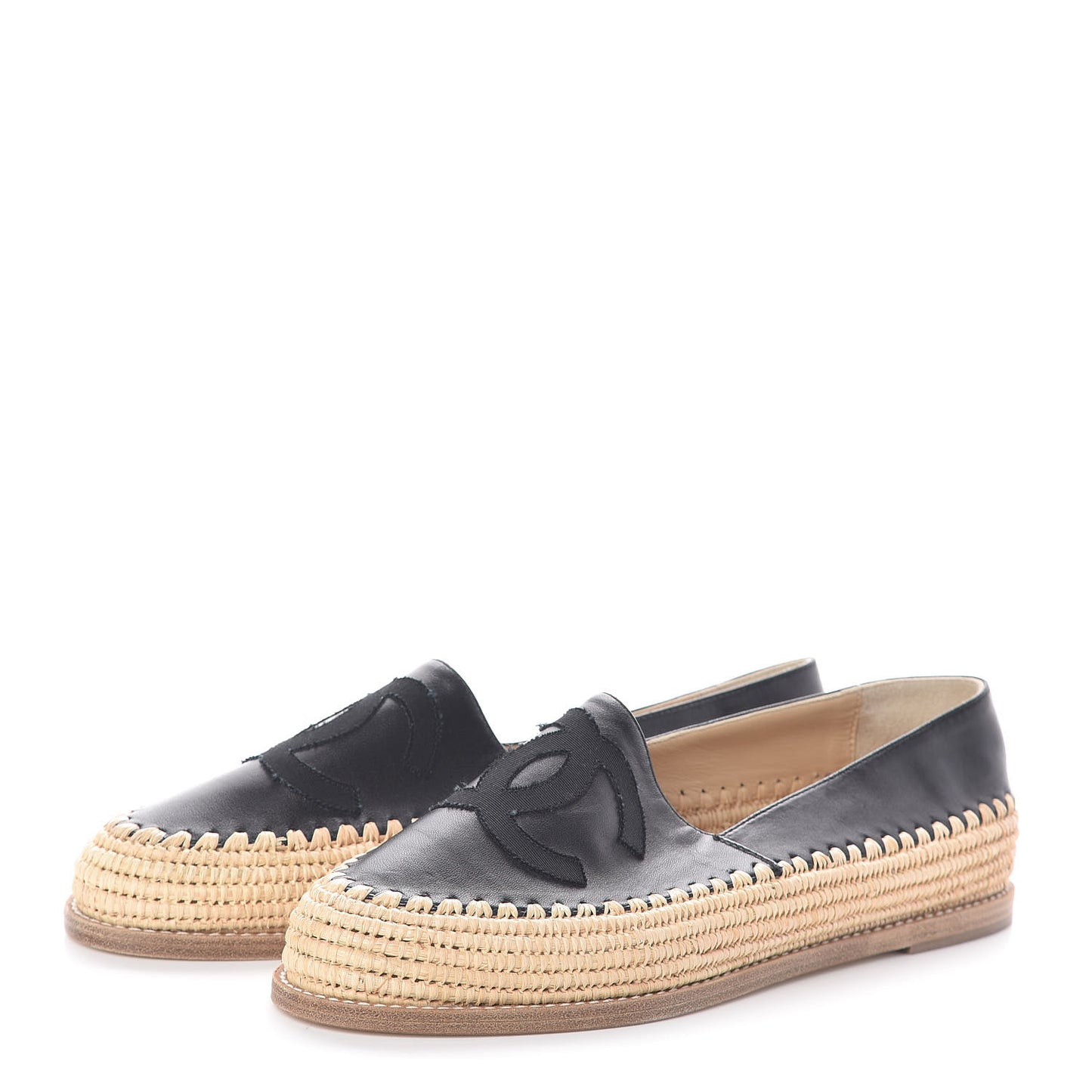 Lambskin Grosgrain CC Espadrilles 38 Black