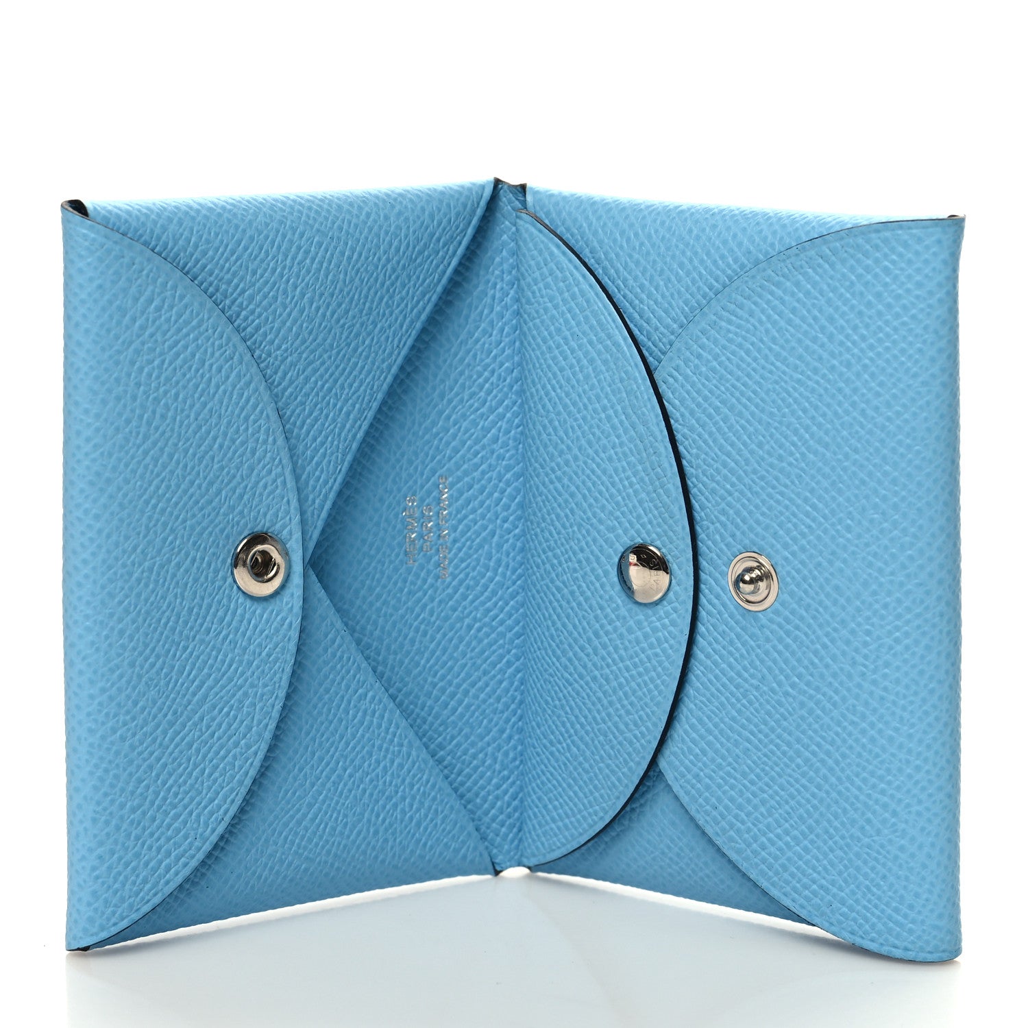 Hermes Epsom Calvi Duo Card Case Celeste 5 of 9
