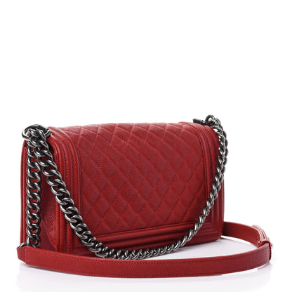Chanel Caviar Quilted Medium Boy Flap Red 2 of 4