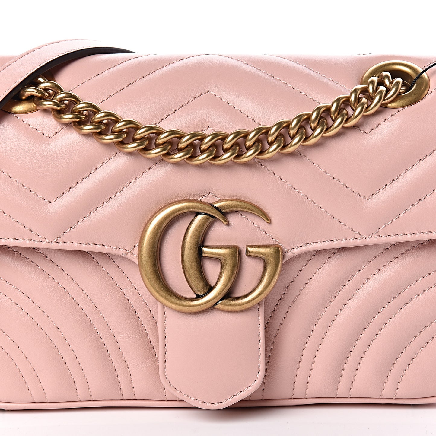 Calfskin Matelasse Mini GG Marmont Shoulder Bag Perfect Pink