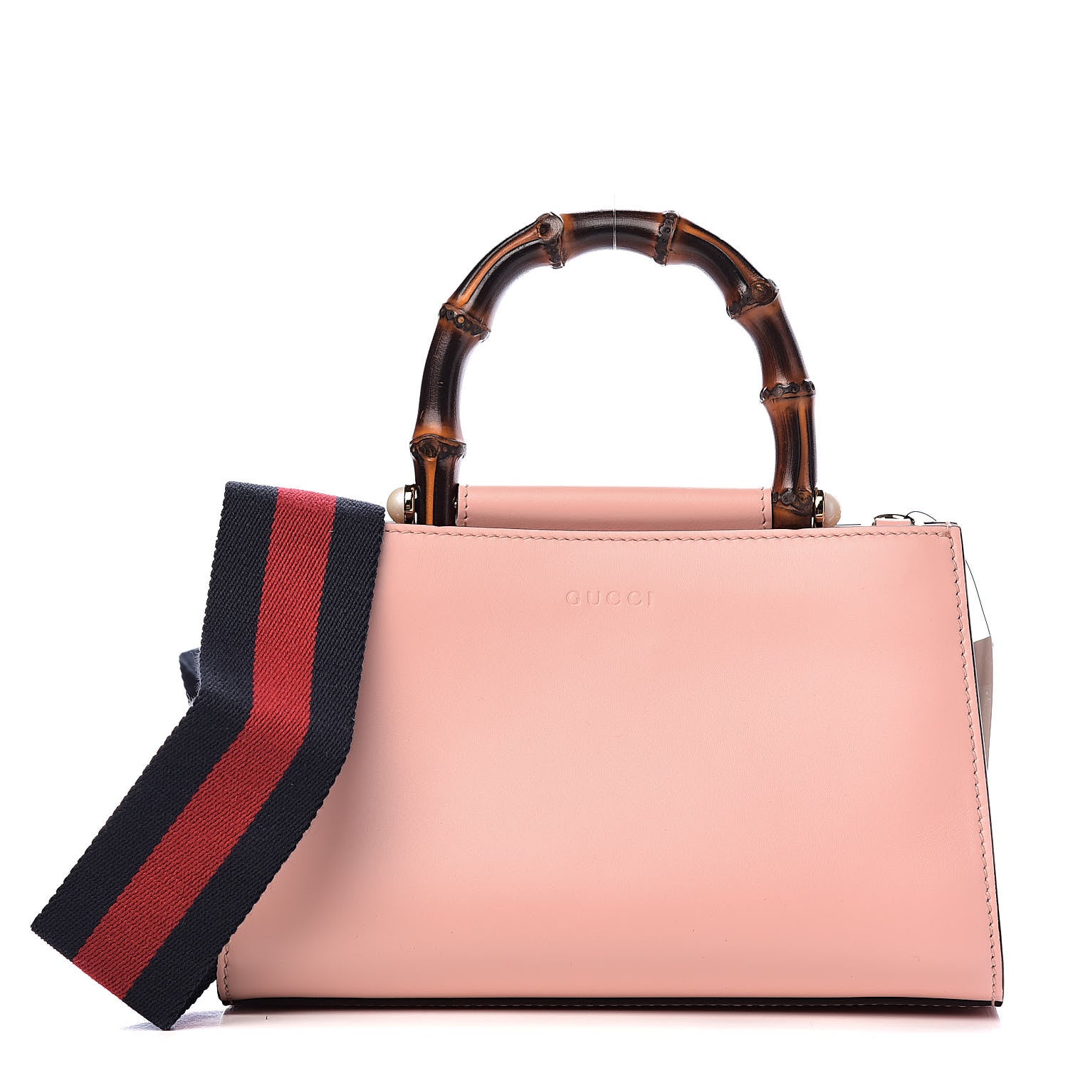 Gucci Nappa Bamboo Web Mini Nymphaea Top Handle Bag Perfect Pink Mystic White 1 of 10