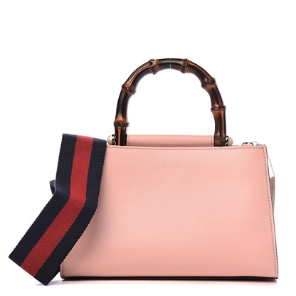 Gucci Nappa Bamboo Web Mini Nymphaea Top Handle Bag Perfect Pink Mystic White 1 of 10