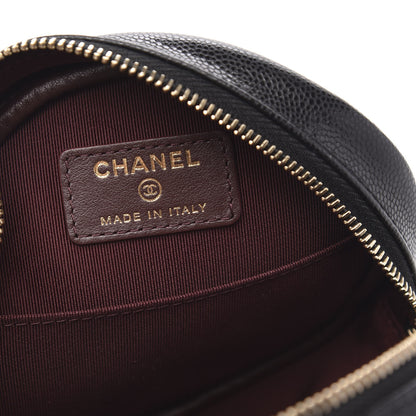 Chanel Caviar Quilted Round Clutch With Chain Black 6 of 10