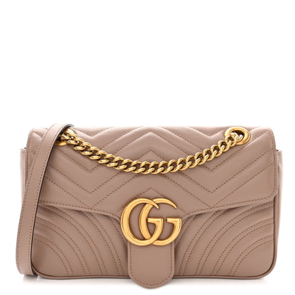 Gucci Calfskin Matelasse Small GG Marmont Shoulder Bag Porcelain Rose 1 of 10