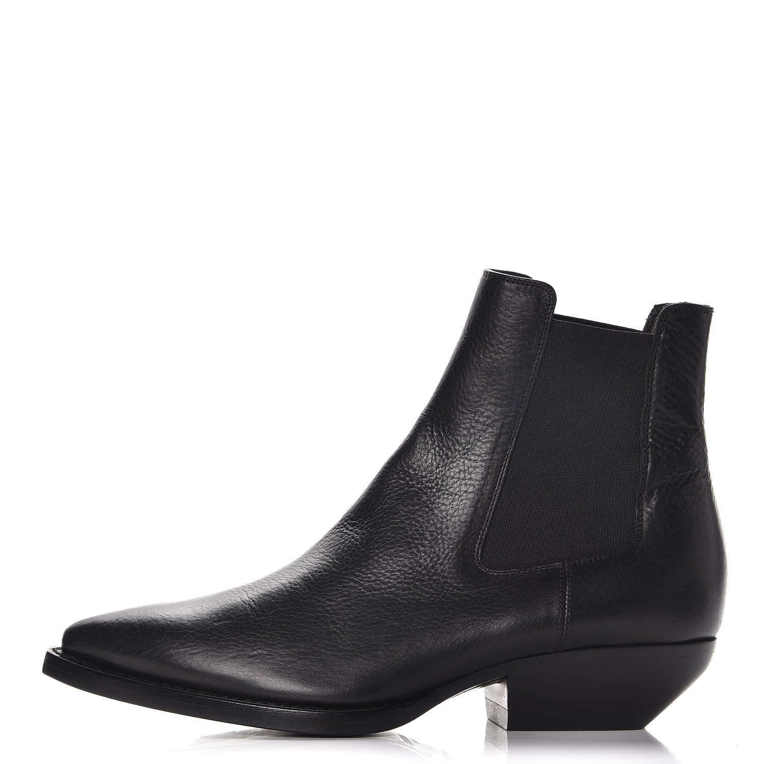 Saint Laurent Calfskin Theo Chelsea Ankle Boots 36.5 Black 1 of 9
