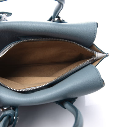 MCM Grained Calfskin Mini Milla Tote Sky Blue 4 of 13