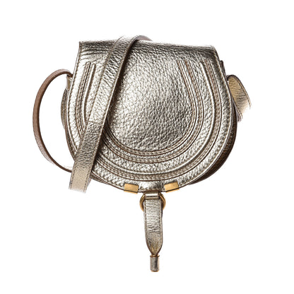 Chloe Metallic Calfskin Mini Marcie Round Crossbody Bag Gold 1 of 11