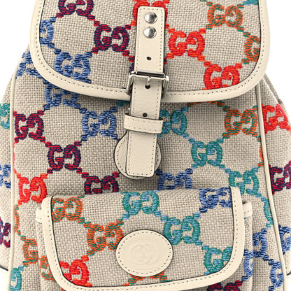 Gucci Wool GG Monogram Children's GG Backpack White Multicolor 9 of 11