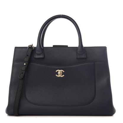 Chanel Grained Calfskin Small Neo Executive Shopper Tote Dark Blue 1 of 8