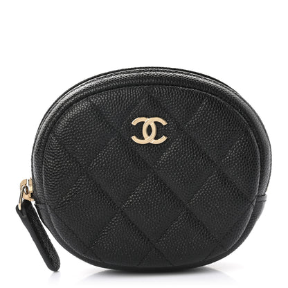 Chanel Caviar Quilted Zip Around Classic Coin Purse Black 1 of 7