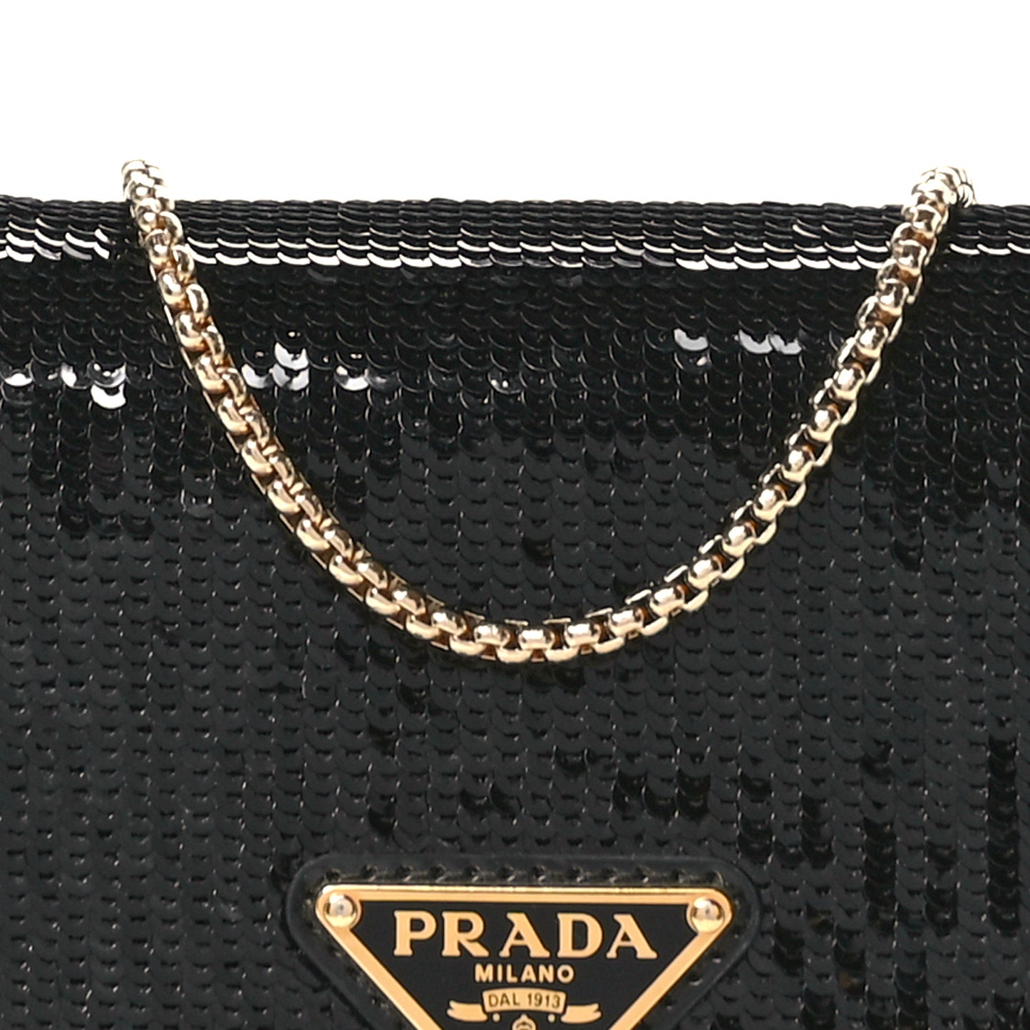 Paillettes Sequin Triangle Card Holder With Strap Black Black