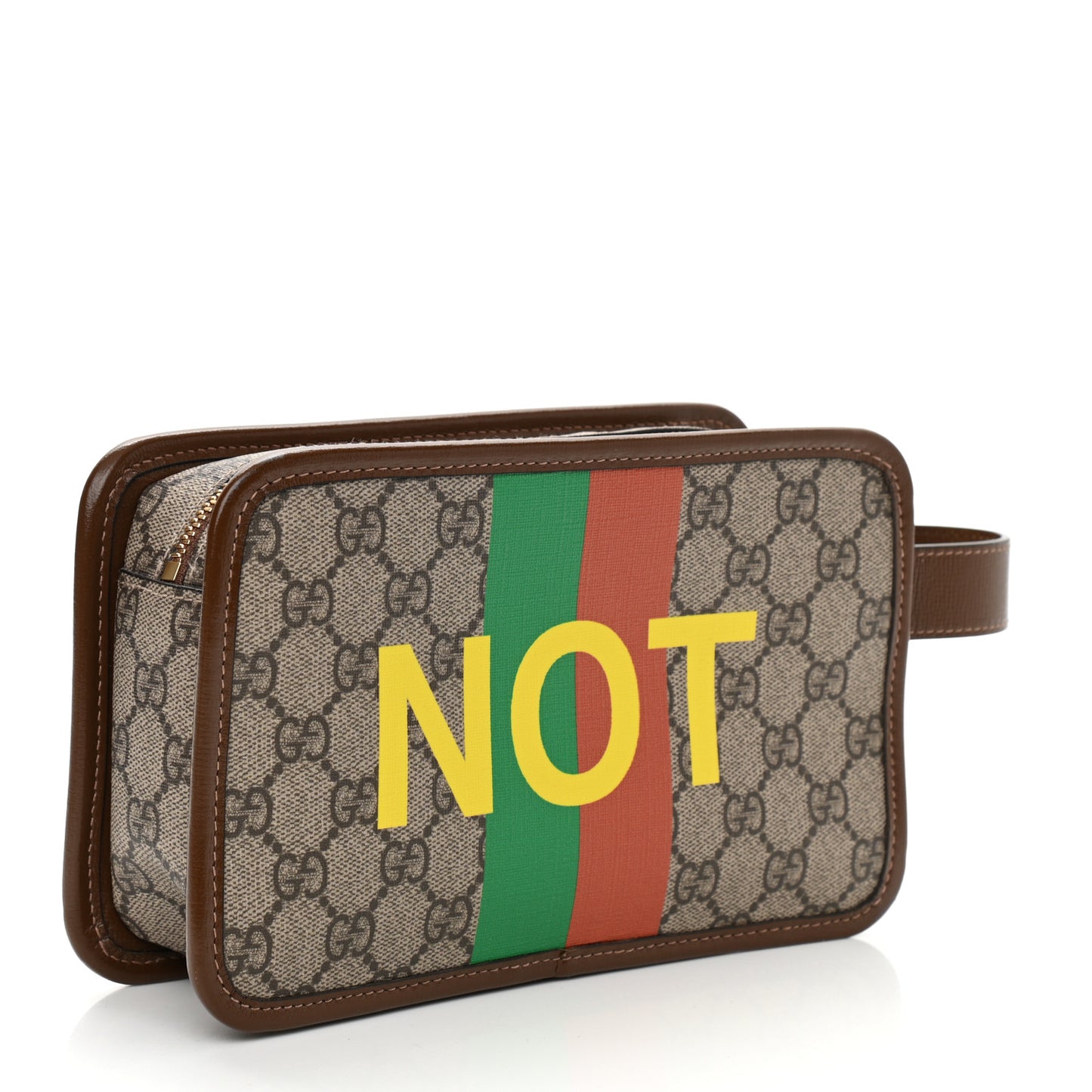 GG Supreme Monogram Azalea Calfskin Fake/Not Retro Interlocking G Cosmetic Case Beige Ebony Brown Sugar