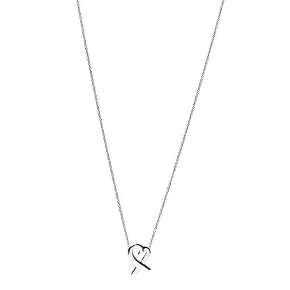 Tiffany Sterling Silver Small Paloma Picasso Loving Heart Pendant Necklace 1 of 6