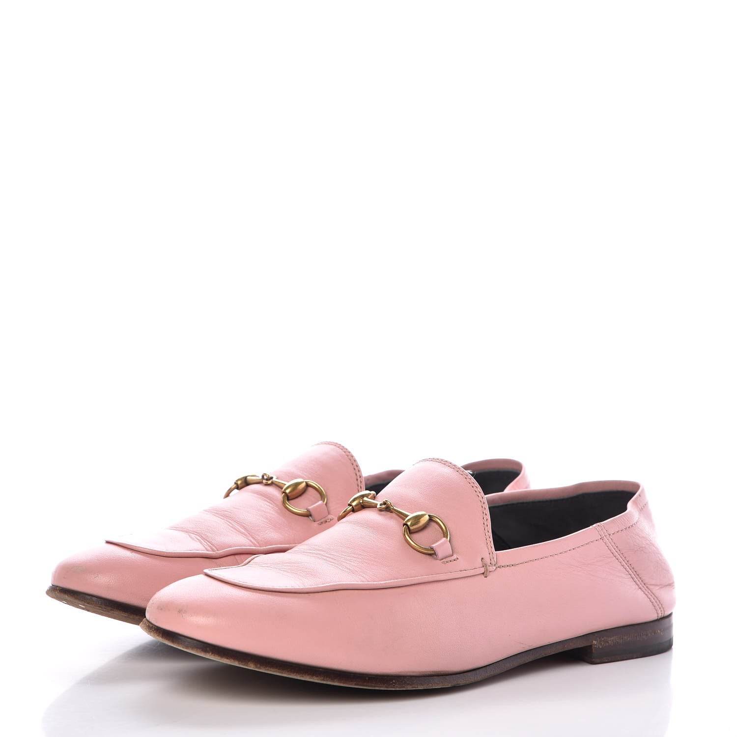 Gucci Lambskin Womens Brixton Horsebit Loafers 37.5 Perfect Pink 3 of 18