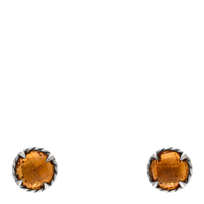 David Yurman Sterling Silver Citrine 8mm Chatelaine Earrings 1 of 4