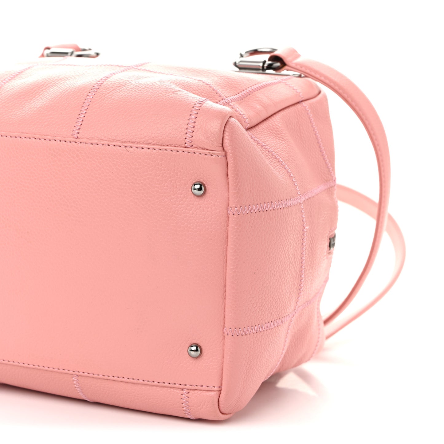Caviar Square Stitched Bowler Pink