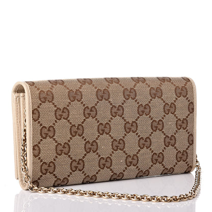Gucci Monogram Metal Bar Chain Wallet Beige 3 of 7