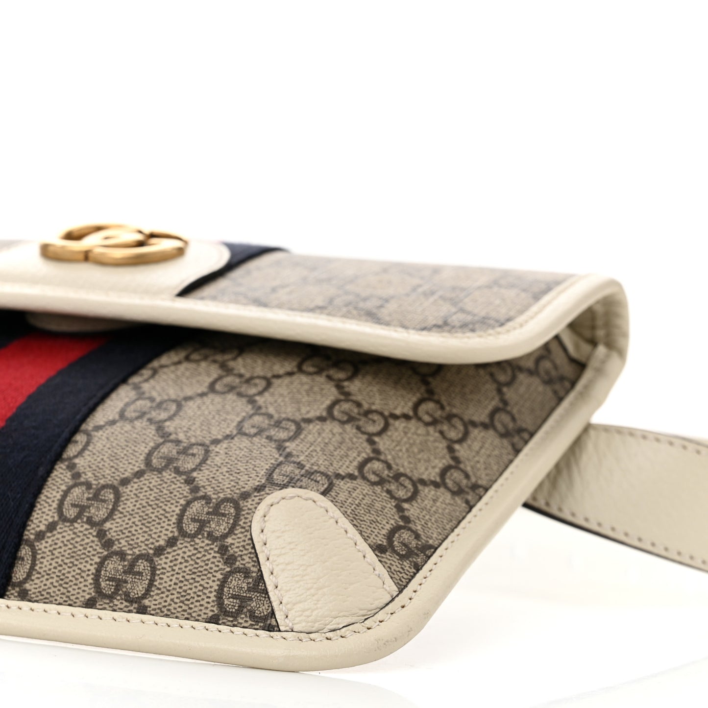 GG Supreme Monogram Web Small Ophidia Belt Bag 80 32 Beige Ebony White