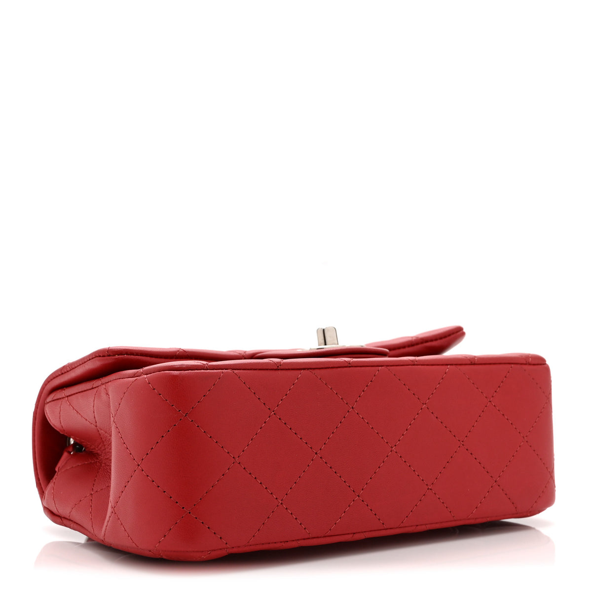 Chanel Lambskin Quilted Mini Rectangular Flap Dark Red 5 of 11