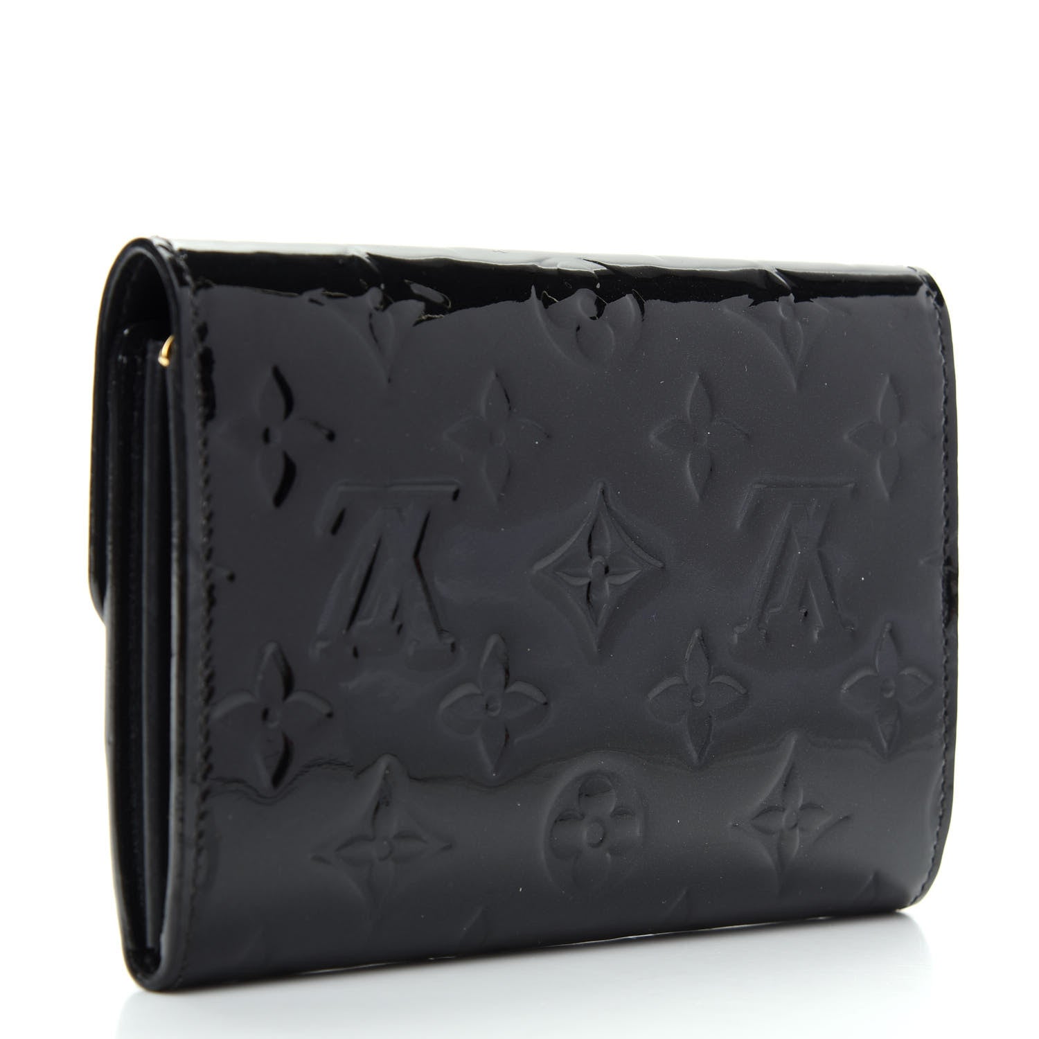 Louis Vuitton Vernis Sarah Compact Wallet Black Magnetique 3 of 7