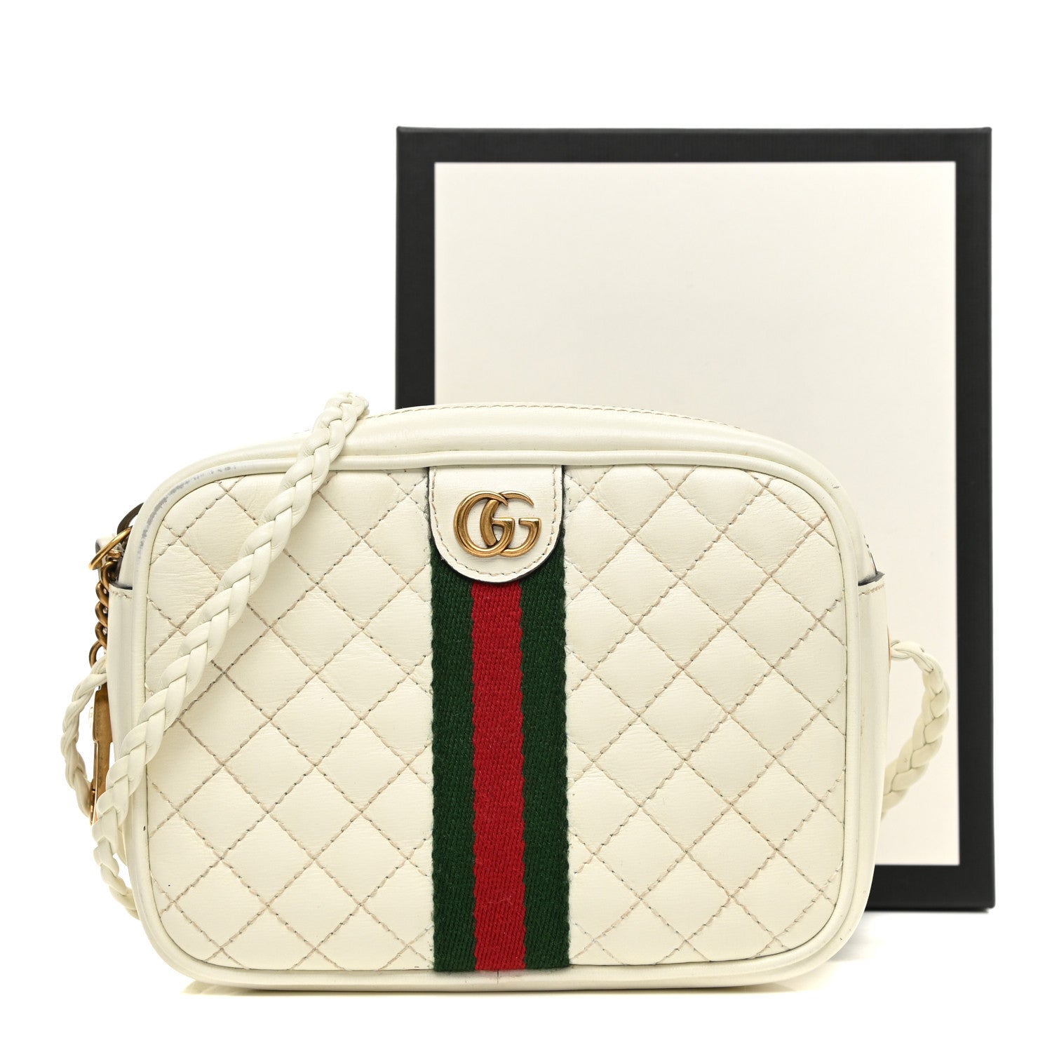 Gucci Calfskin Web Trapuntata Mini Shoulder Bag Off White 9 of 9
