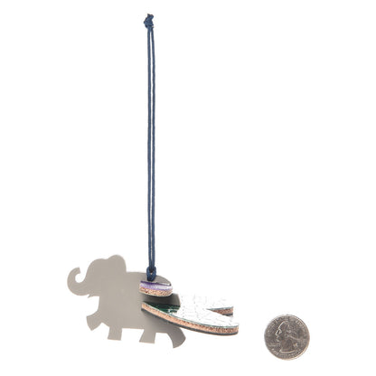 Hermes Crocodile Epsom Tadelakt Petit H Flying Elephant Ornament Charm Emerald 3 of 14