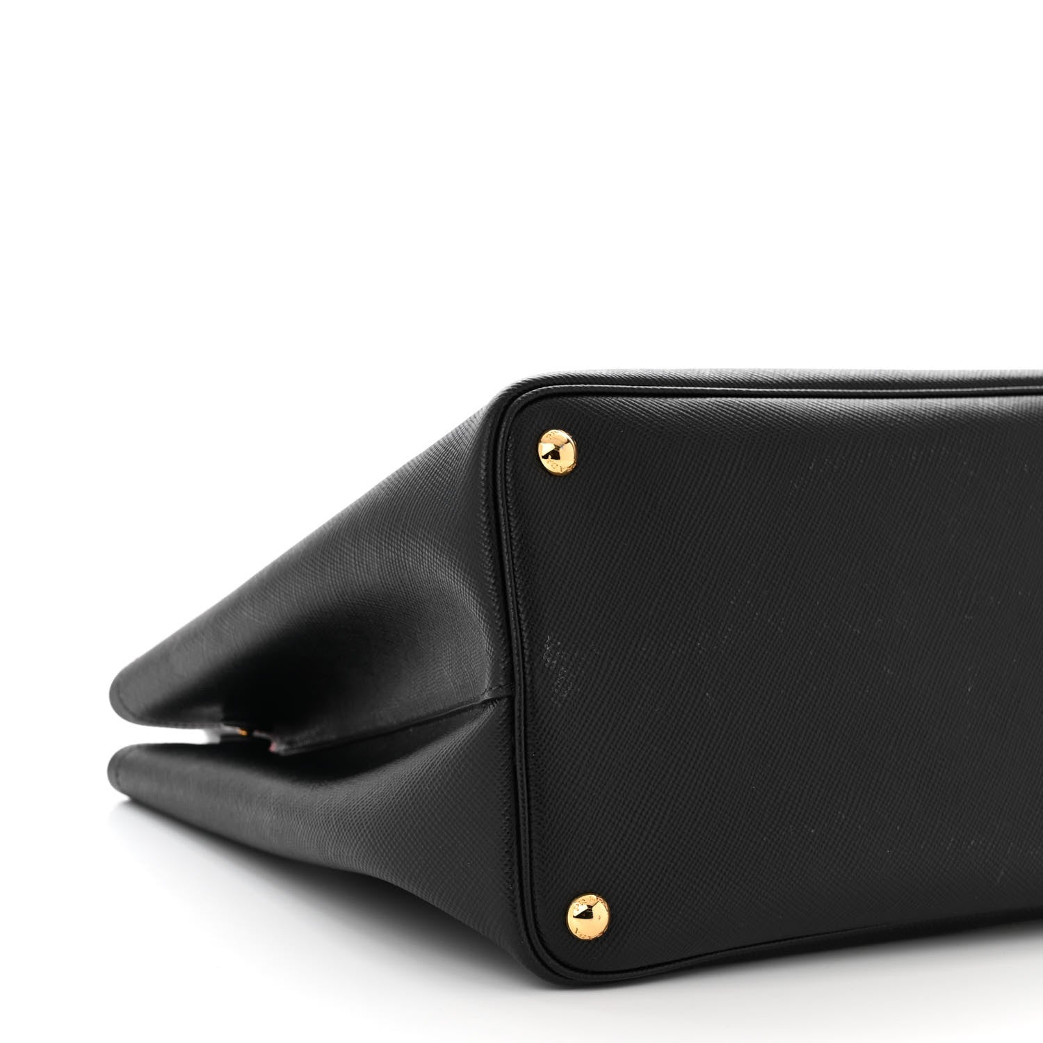 Prada Saffiano Cuir Large Double Bag Black Fuoco 9 of 10