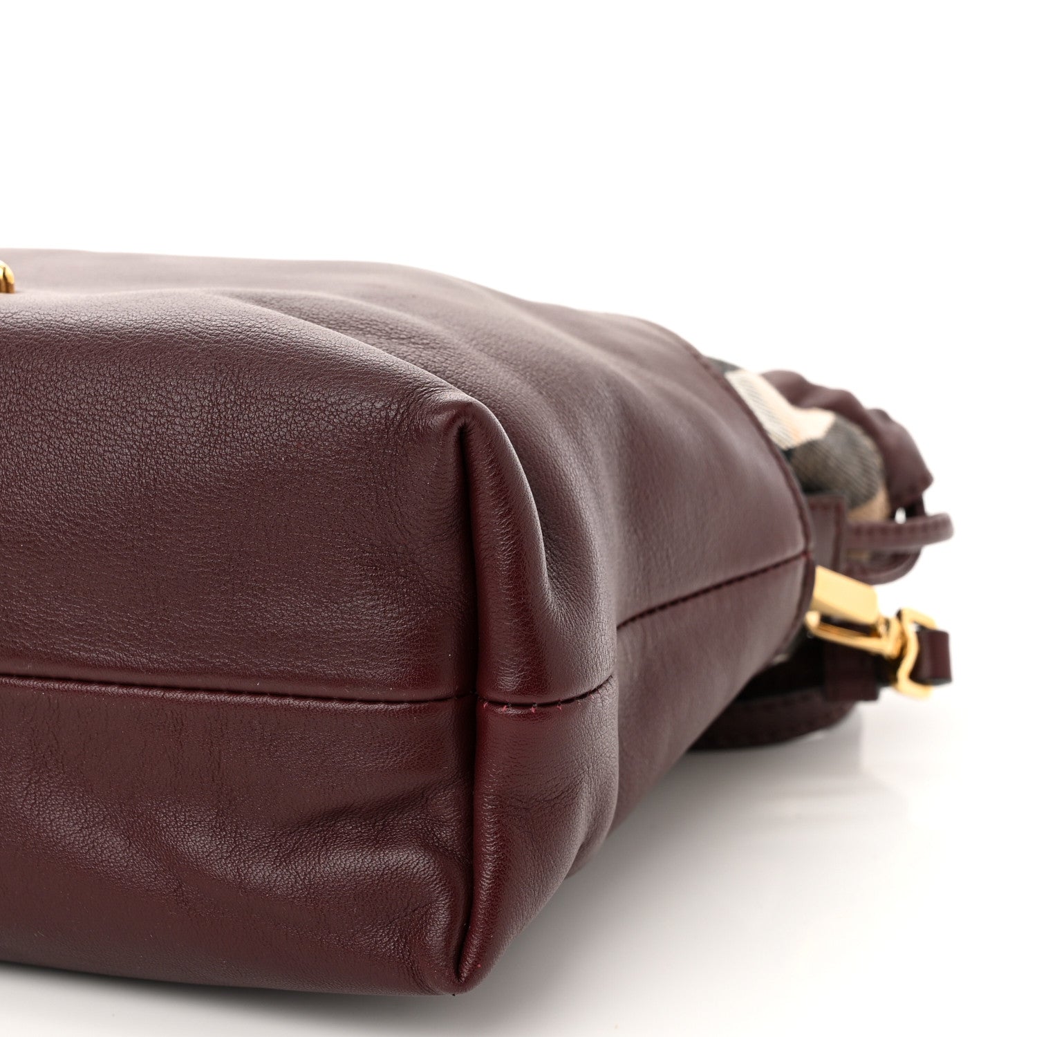 Burberry Calfskin House Check Little Crush Deep Claret 9 of 9