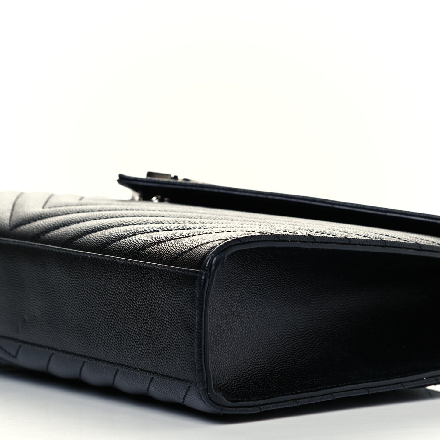 Grain De Poudre Matelasse Chevron Large Monogram Satchel Black