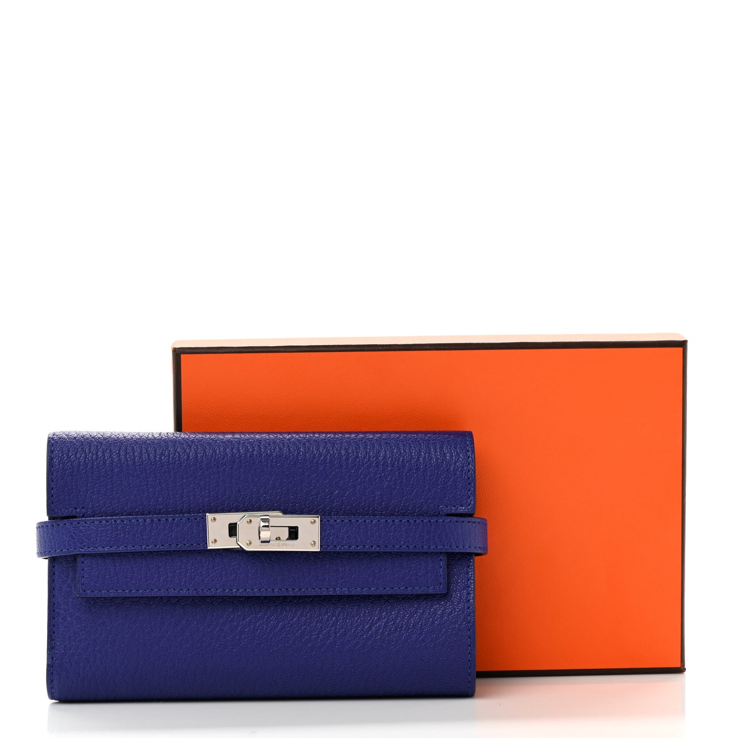 Chevre Mysore Medium Kelly Wallet Bleu Electrique