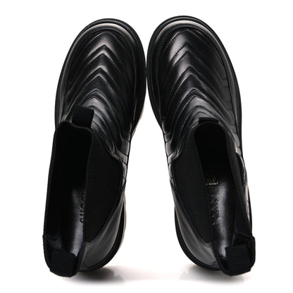 Gucci Calfskin Nappa Matelasse Frances Chelsea Boots 38.5 Black 2 of 13