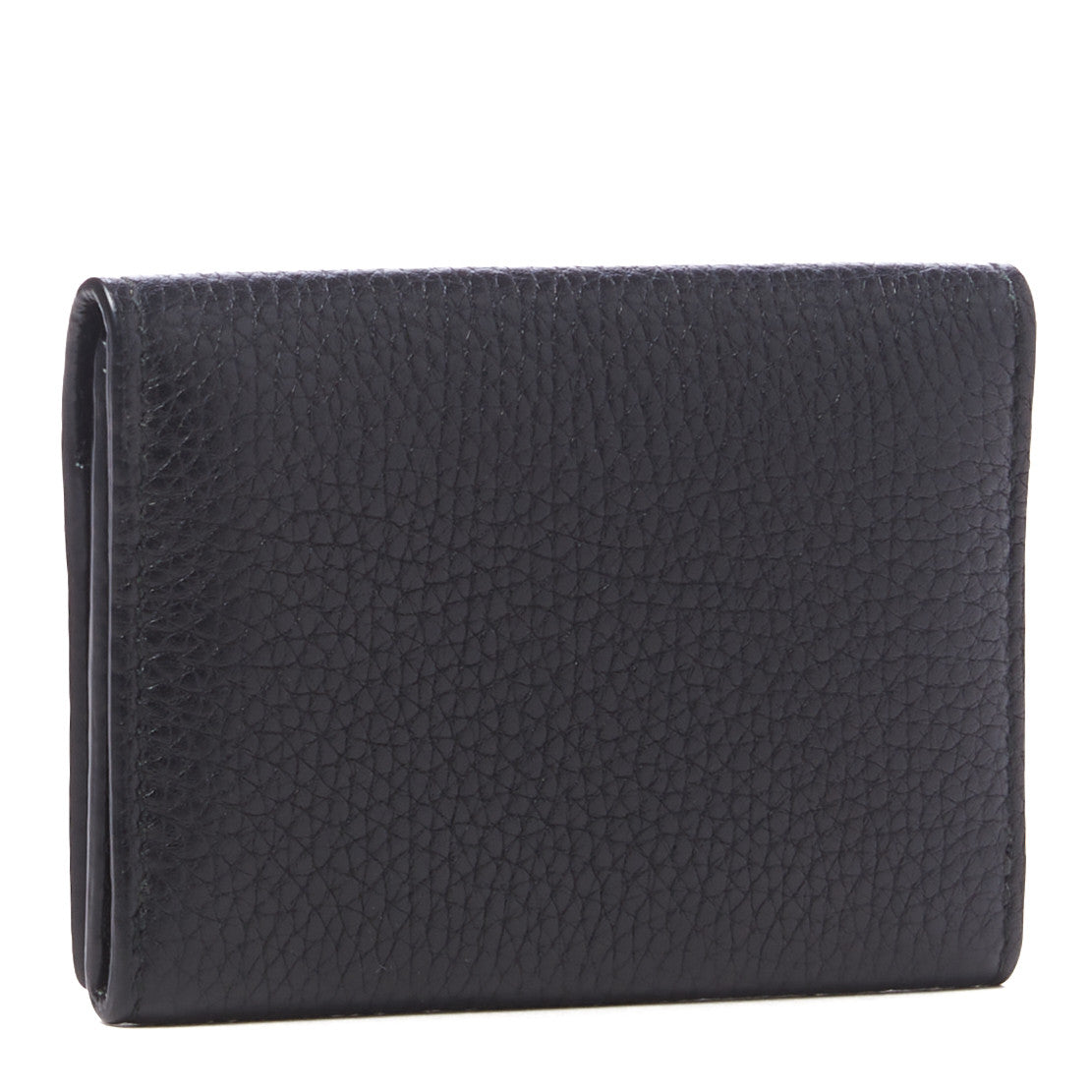 Pebbled Calfskin Dorian Card Case Black