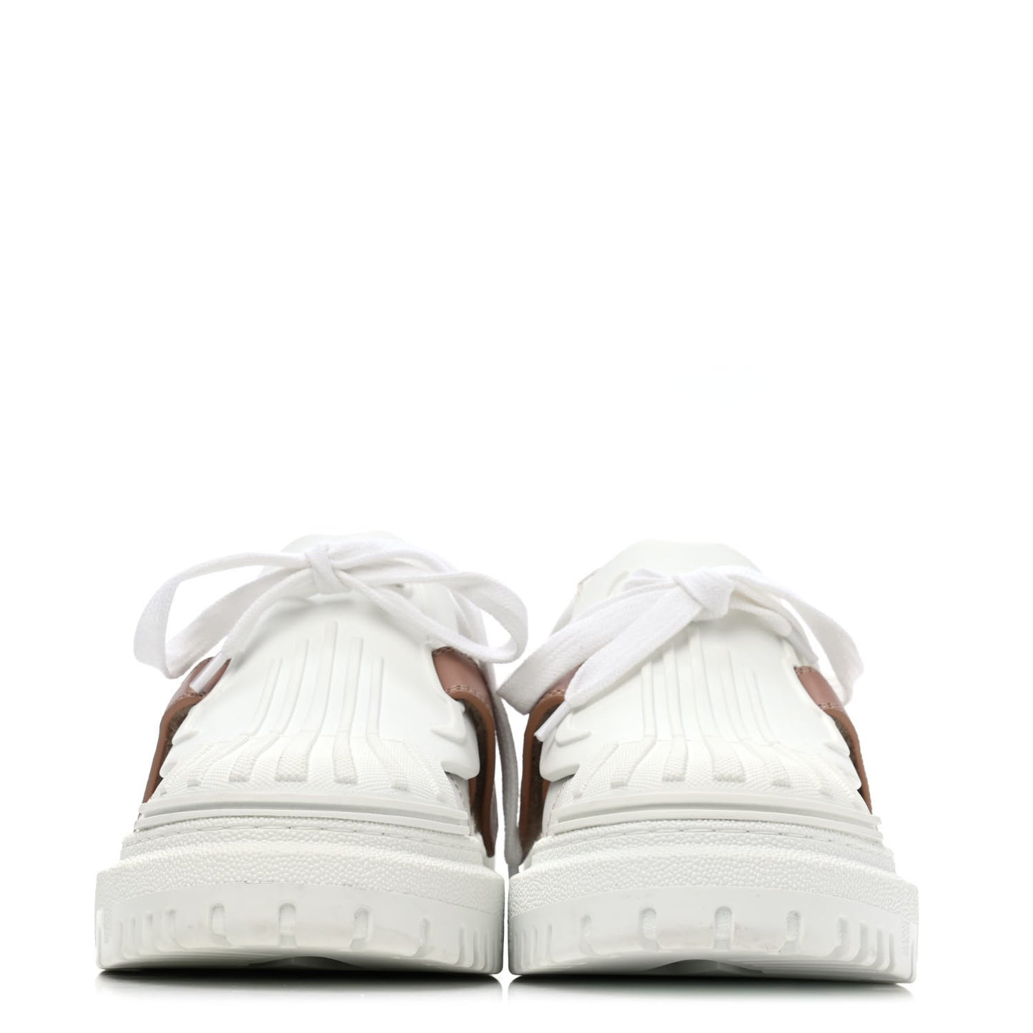 Calfskin Bi-Color Dior-ID Platform Sneakers 37 White Nude