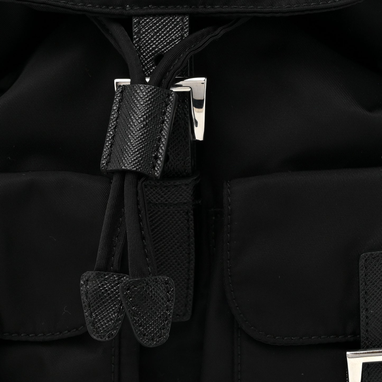 Tessuto Nylon Saffiano Small Backpack Black